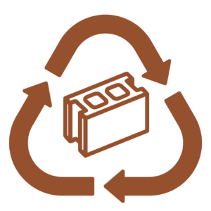 Square Recycle Category Stickers - Concrete Block & Rubble - Image 1