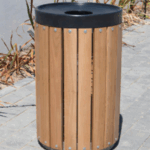 Round slat bin with lid Image