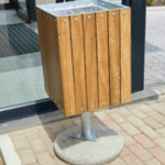 Square slatted steel bin Image